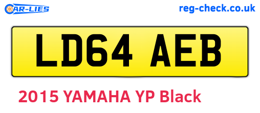 LD64AEB are the vehicle registration plates.