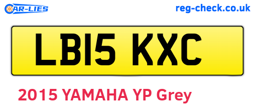 LB15KXC are the vehicle registration plates.