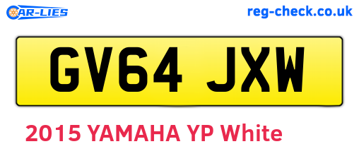GV64JXW are the vehicle registration plates.