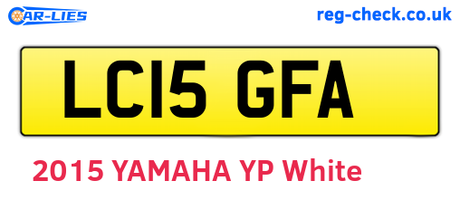 LC15GFA are the vehicle registration plates.