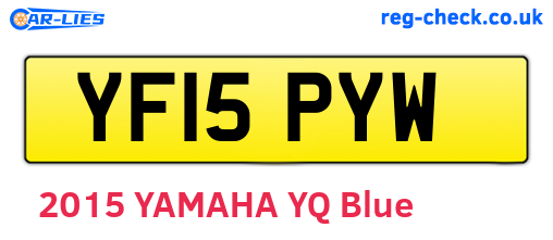 YF15PYW are the vehicle registration plates.