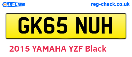 GK65NUH are the vehicle registration plates.