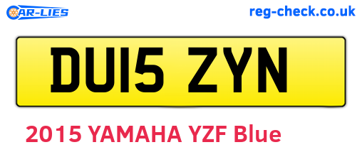 DU15ZYN are the vehicle registration plates.