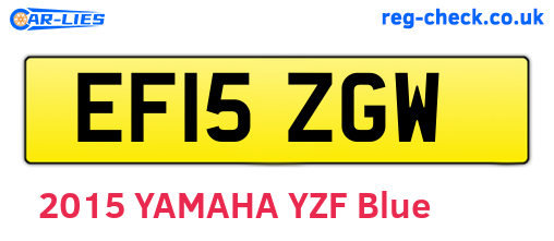 EF15ZGW are the vehicle registration plates.