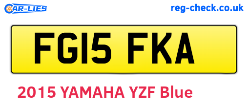 FG15FKA are the vehicle registration plates.