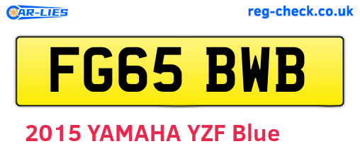 FG65BWB are the vehicle registration plates.
