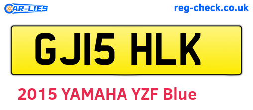 GJ15HLK are the vehicle registration plates.