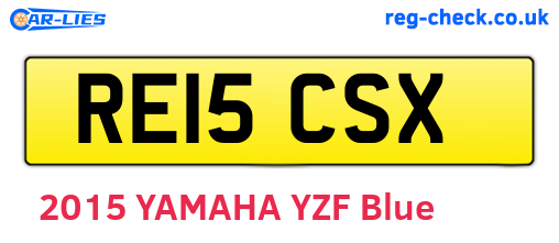 RE15CSX are the vehicle registration plates.
