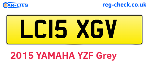 LC15XGV are the vehicle registration plates.