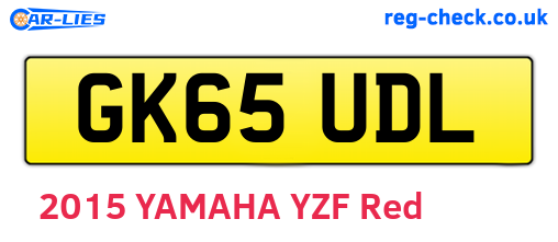 GK65UDL are the vehicle registration plates.