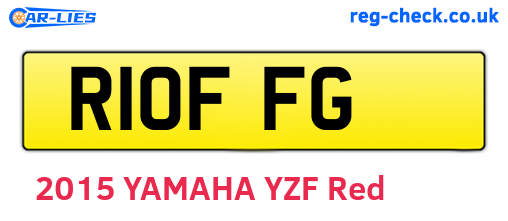 R10FFG are the vehicle registration plates.