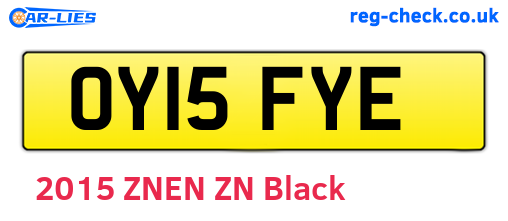 OY15FYE are the vehicle registration plates.