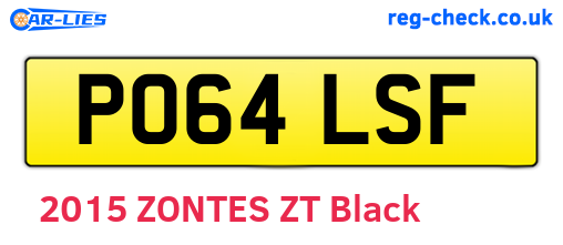 PO64LSF are the vehicle registration plates.