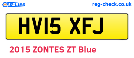 HV15XFJ are the vehicle registration plates.