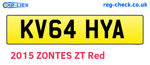 KV64HYA are the vehicle registration plates.