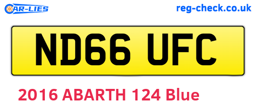 ND66UFC are the vehicle registration plates.
