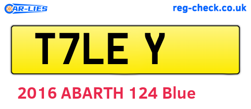 T7LEY are the vehicle registration plates.