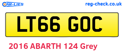 LT66GOC are the vehicle registration plates.