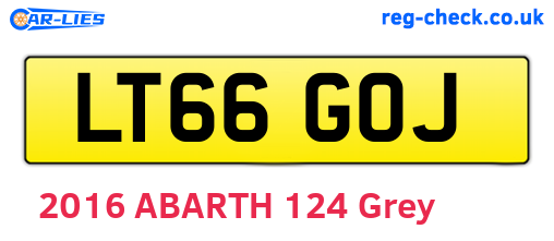 LT66GOJ are the vehicle registration plates.