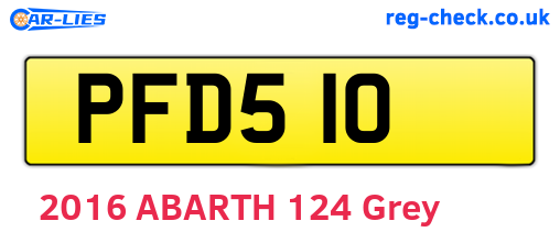 PFD510 are the vehicle registration plates.