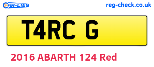 T4RCG are the vehicle registration plates.