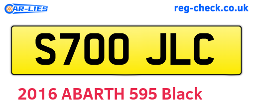 S700JLC are the vehicle registration plates.