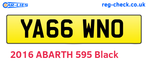YA66WNO are the vehicle registration plates.