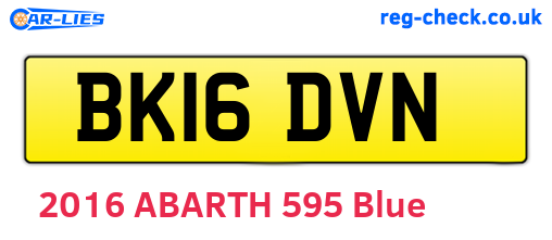 BK16DVN are the vehicle registration plates.