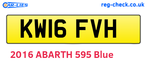 KW16FVH are the vehicle registration plates.