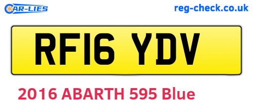 RF16YDV are the vehicle registration plates.