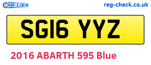 SG16YYZ are the vehicle registration plates.