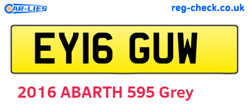 EY16GUW are the vehicle registration plates.