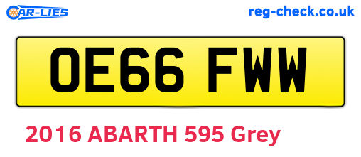 OE66FWW are the vehicle registration plates.