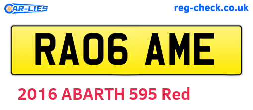 RA06AME are the vehicle registration plates.