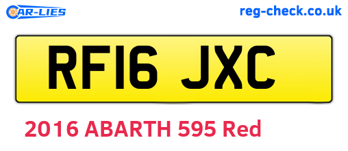 RF16JXC are the vehicle registration plates.