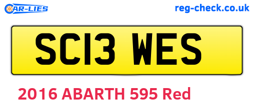 SC13WES are the vehicle registration plates.