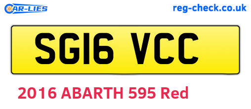SG16VCC are the vehicle registration plates.
