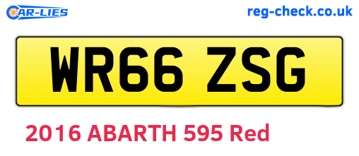 WR66ZSG are the vehicle registration plates.