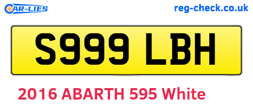 S999LBH are the vehicle registration plates.