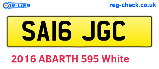 SA16JGC are the vehicle registration plates.