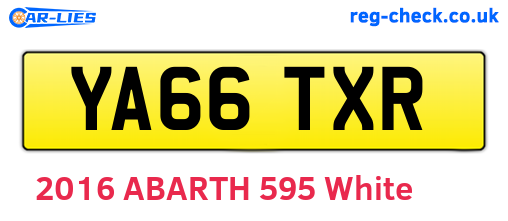 YA66TXR are the vehicle registration plates.