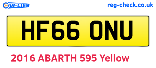 HF66ONU are the vehicle registration plates.