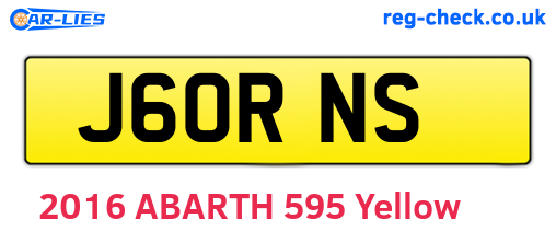 J60RNS are the vehicle registration plates.