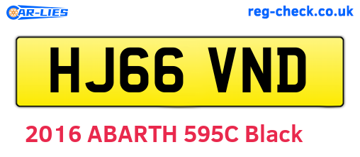 HJ66VND are the vehicle registration plates.
