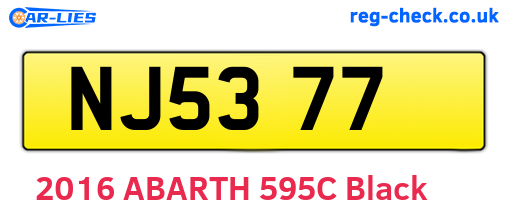 NJ5377 are the vehicle registration plates.