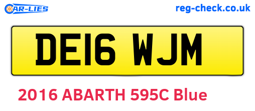 DE16WJM are the vehicle registration plates.