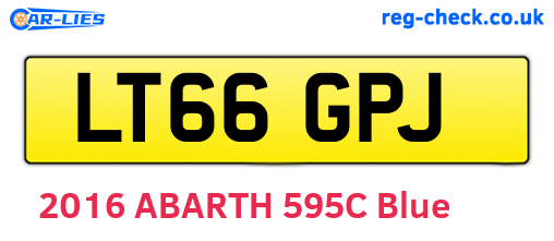 LT66GPJ are the vehicle registration plates.