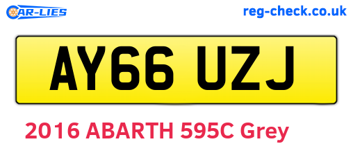 AY66UZJ are the vehicle registration plates.