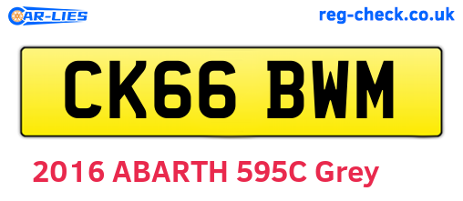 CK66BWM are the vehicle registration plates.