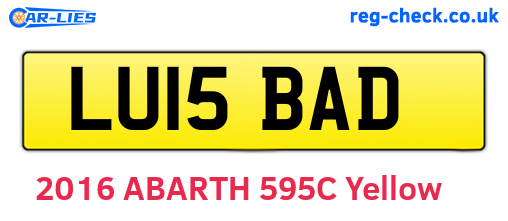 LU15BAD are the vehicle registration plates.